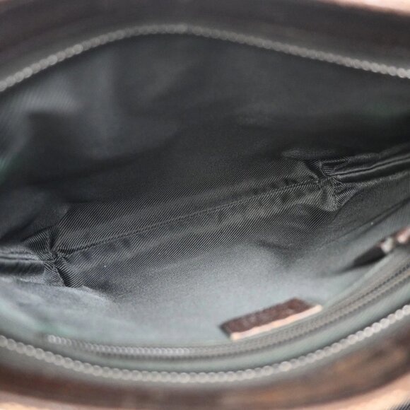 GUCCI Logo GG Pattern Shoulder Bag Canvas Leather Brown Italy - Picture 7 of 14